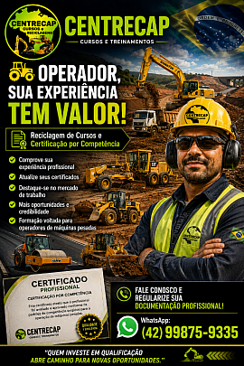 Aqui você encontra cursos e reciclagens e certificação por competência